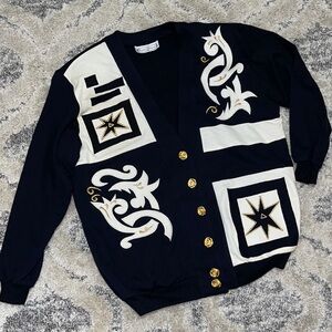 NWOT Saint Germain Paris embroidered Cardigan Sweater